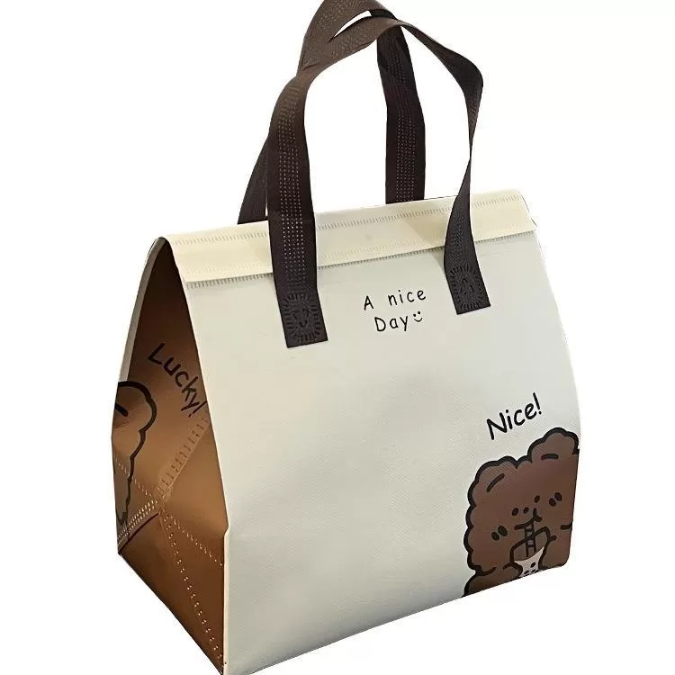 Insulated Non-Woven Thermal Cooler Bag – Waterproof Foldable Lunch Tote with Zipper Clo... - SKU NWB16658 - UGI Packaging