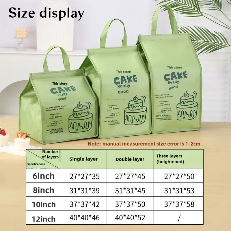 Double-Layer Insulated Cake Cooler Bag – Thermal Bento Tote with Handle for Dessert, Lu... - SKU ICB16729 - UGI Packaging