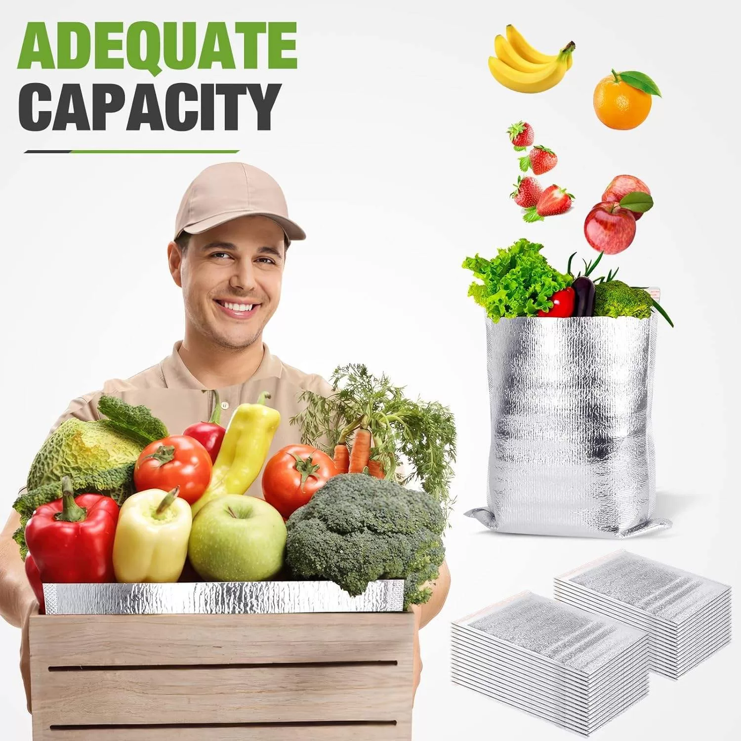 Insulated Food Delivery Bag – Thermal Cooler Tote for Hot & Cold Meals, Groceries, Cate... - SKU IDB16735 - UGI Packaging