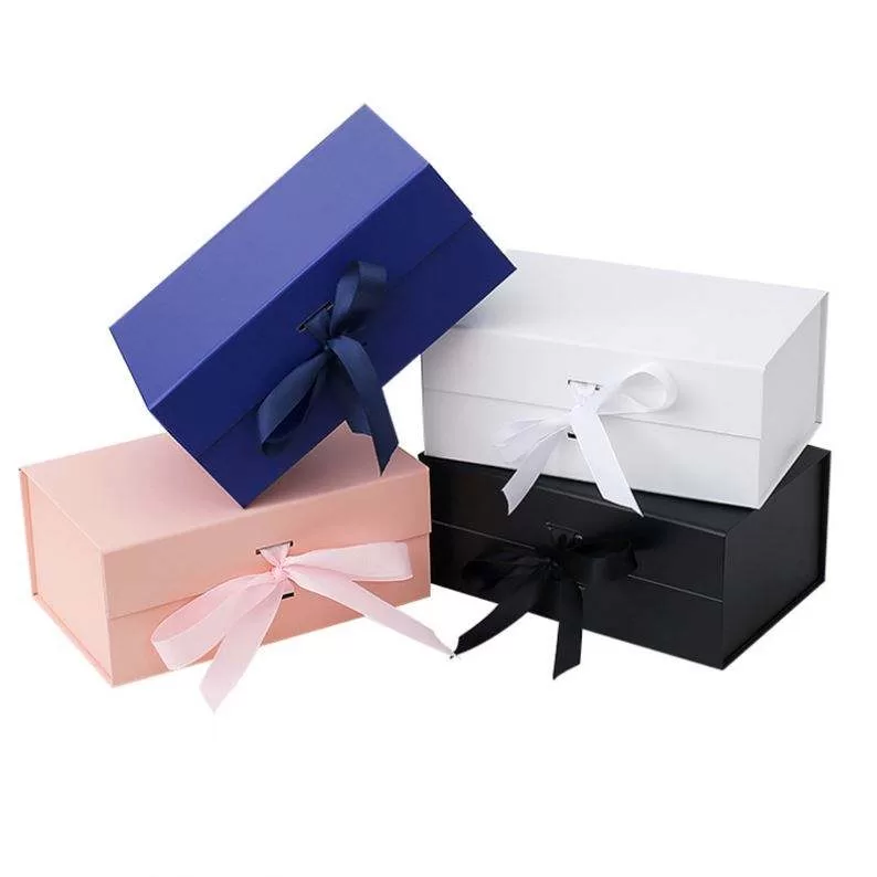 Luxury Foldable Magnetic Ribbon Gift Box – Sturdy Cardboard Packaging with Matte/Embossed Finish – Ideal for Photo Frames, Gifts & More – Custom Logo Available – In Stock, Ready to Ship - 图片 2