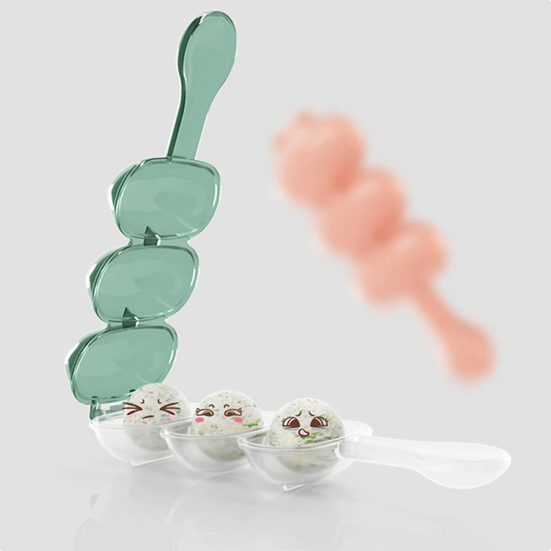 Onigiri & Sushi Rice Mold Kit – 5PCS Non‑Stick Triangle & Rectangular Molds with Scoop – DIY Rice Ball Maker for Bento Box, Kids Meal, Japanese Snack, Lunch Prep, Easy to Use & Clean