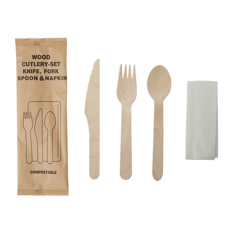 10/20PCS Disposable Cutlery Set – Individually Wrapped Knife, Fork, Spoon & Napkin – Portable Utensils for Takeout, Catering, Office, Events, Travel, School Lunch – Hygienic & Convenient - 图片 2