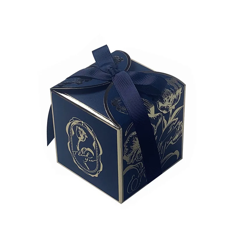Exquisite Square Gold Gift Boxes – Printed Tulip Candy Packaging with Ribbon, Perfect for Party Decorations, Weddings, Baby Showers, and Gift Giving. Elegant Design for Sweets, Jewelry, or Favors. - 图片 8