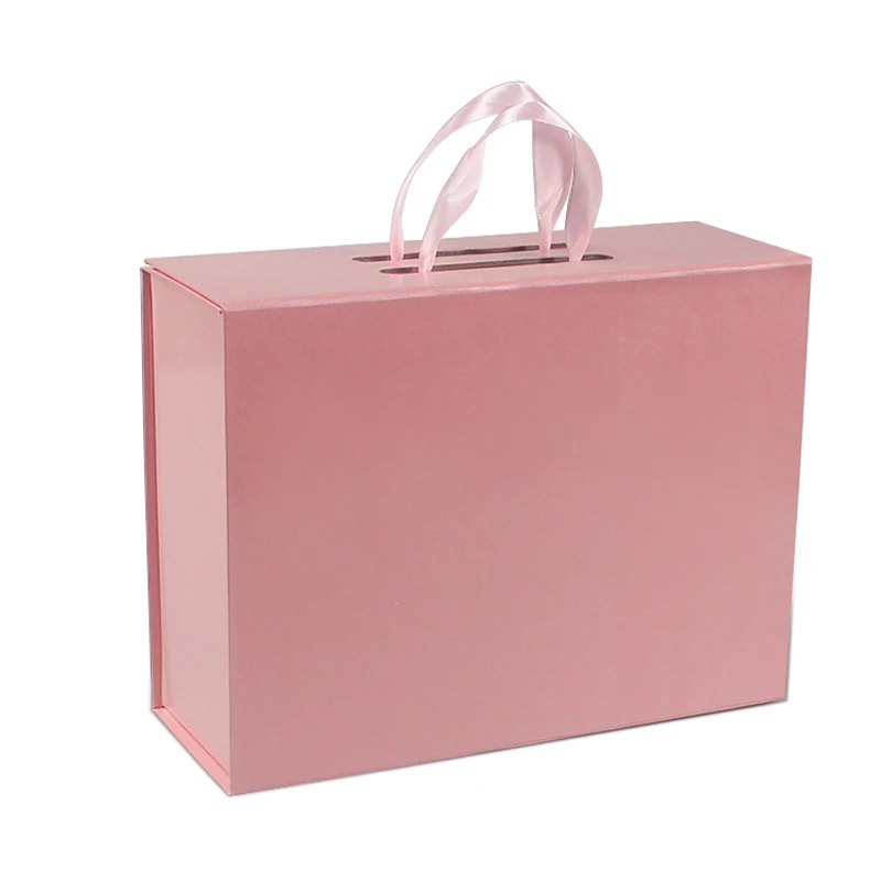 Foldable Magnetic Clamshell Gift Box – Custom logo packaging for weddings, birthdays, clothing, wigs, and party gifts. Portable, durable for stylish and professional product presentation. 3