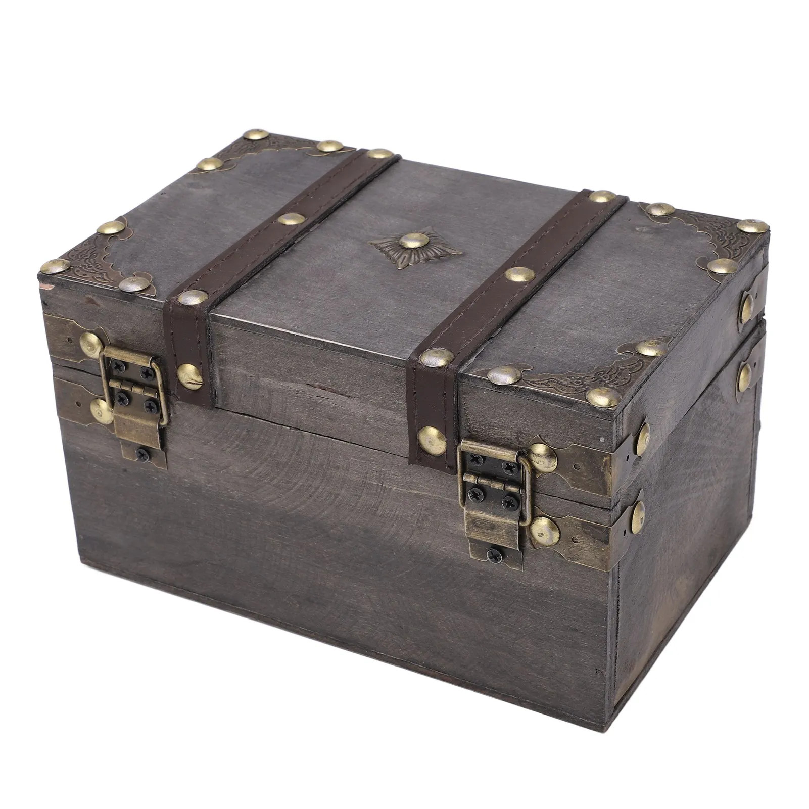 Vintage Wooden Treasure Chest with Coded Lock – Durable Wood Jewelry Box with Alloy Details for Storing Keepsakes, Gifts, Coins, Accessories, and Home Decoration. Retro Style. 8