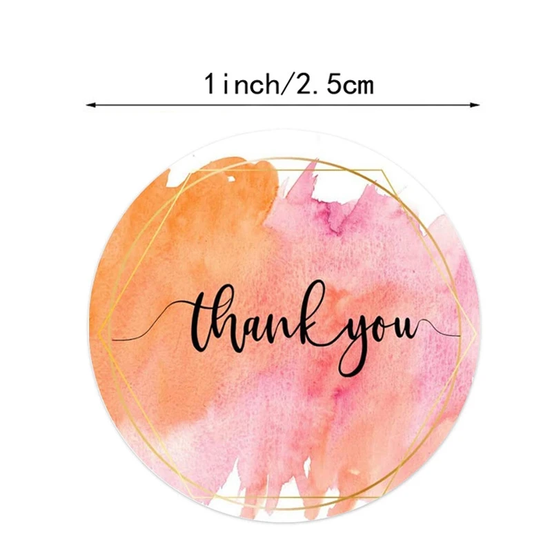 Gold Foil Thank You Stickers Roll – Waterproof Self-Adhesive Round Labels with Bronzing Finish – Custom Logo Option for Food Packaging, Gifts, Weddings, and E-commerce