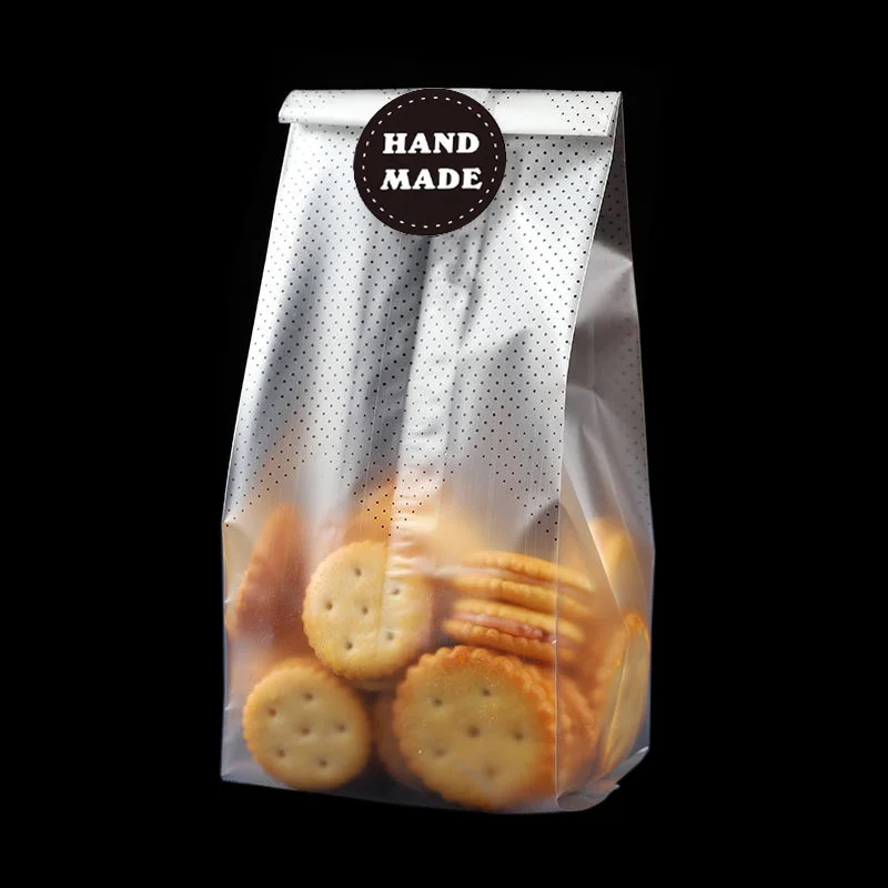 Translucent Resealable Plastic Bakery Bags with “Handmade” Stickers – Clear Gift Treat Bags for Cookies, Candy, Small Crafts – Food Safe Packaging for Parties, Events & Small Business (100pcs) - 图片 5