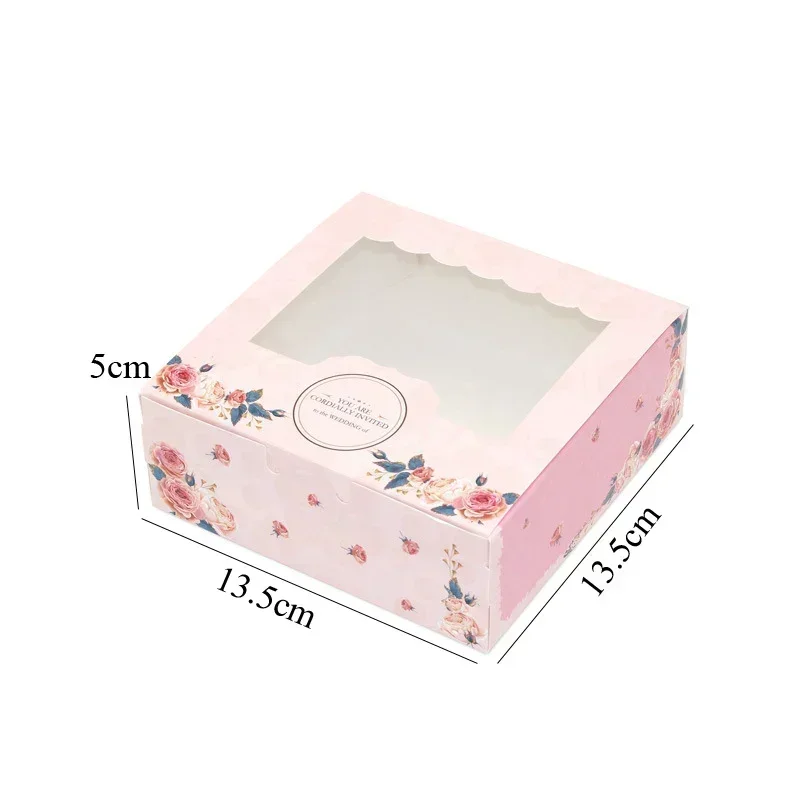 10PCS Mini Mooncake Gift Boxes with Clear Window – Paper Treat Boxes for Pastries, Candies, Sweets, Cake, Holiday Favors – Ideal for Weddings, Parties, Navidad Festival, Takeout & Dessert Packaging - 图片 9