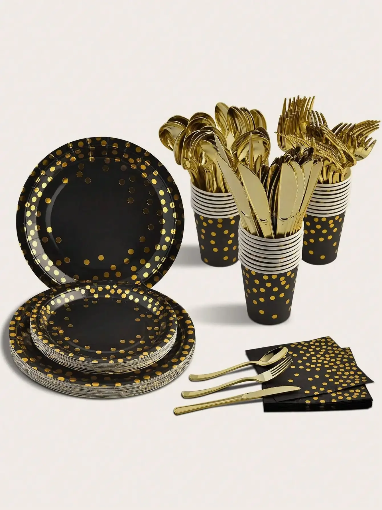 200PCS Disposable Paper Plates and Napkins Set – 9” & 7” Plates, Cups, Straws, Napkins – Floral Party Tableware for Birthday, Baby Shower, Wedding, Picnic – Serves 25 Guests - 图片 3