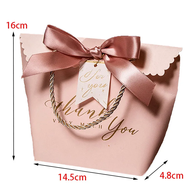 10/20Pcs Thank You Candy Gift Boxes with Handle and Ribbon – Elegant Chocolate Favor Packaging for Wedding, Birthday, Baby Shower, Anniversary Party Decorations and Guest Appreciation - 图片 2