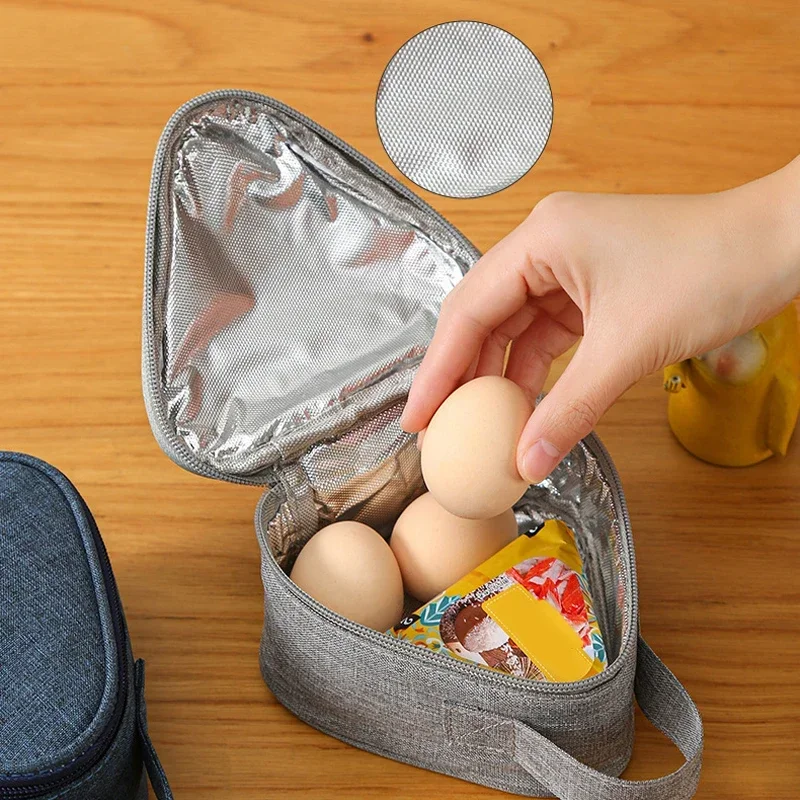 Insulated Triangle Lunch Bag – Milk Carton Design, Waterproof & Portable – Triangle Bento Bag for Sandwich, Egg, Kids & Adults – Picnic, School & Work – Compact Thermal Food Tote - 图片 3