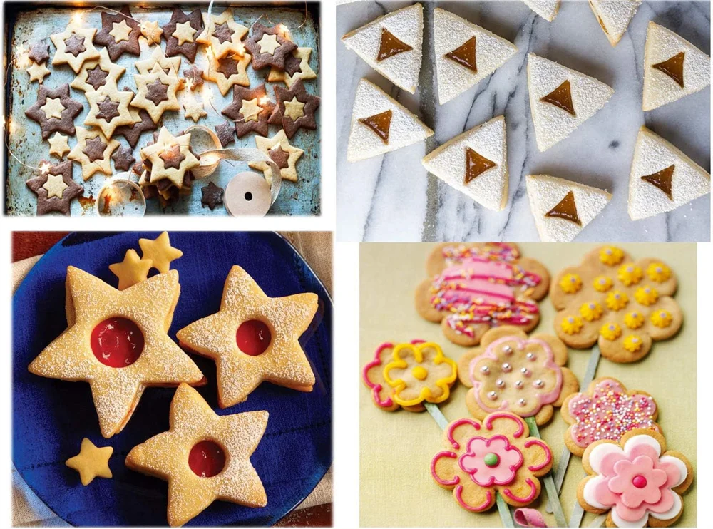 30pcs Stainless Steel Cookie Cutter Set – Includes various shapes for DIY fondant, cake decorating, and pastry making. Durable, easy to clean, perfect for baking lovers and creative kitchen use. 10