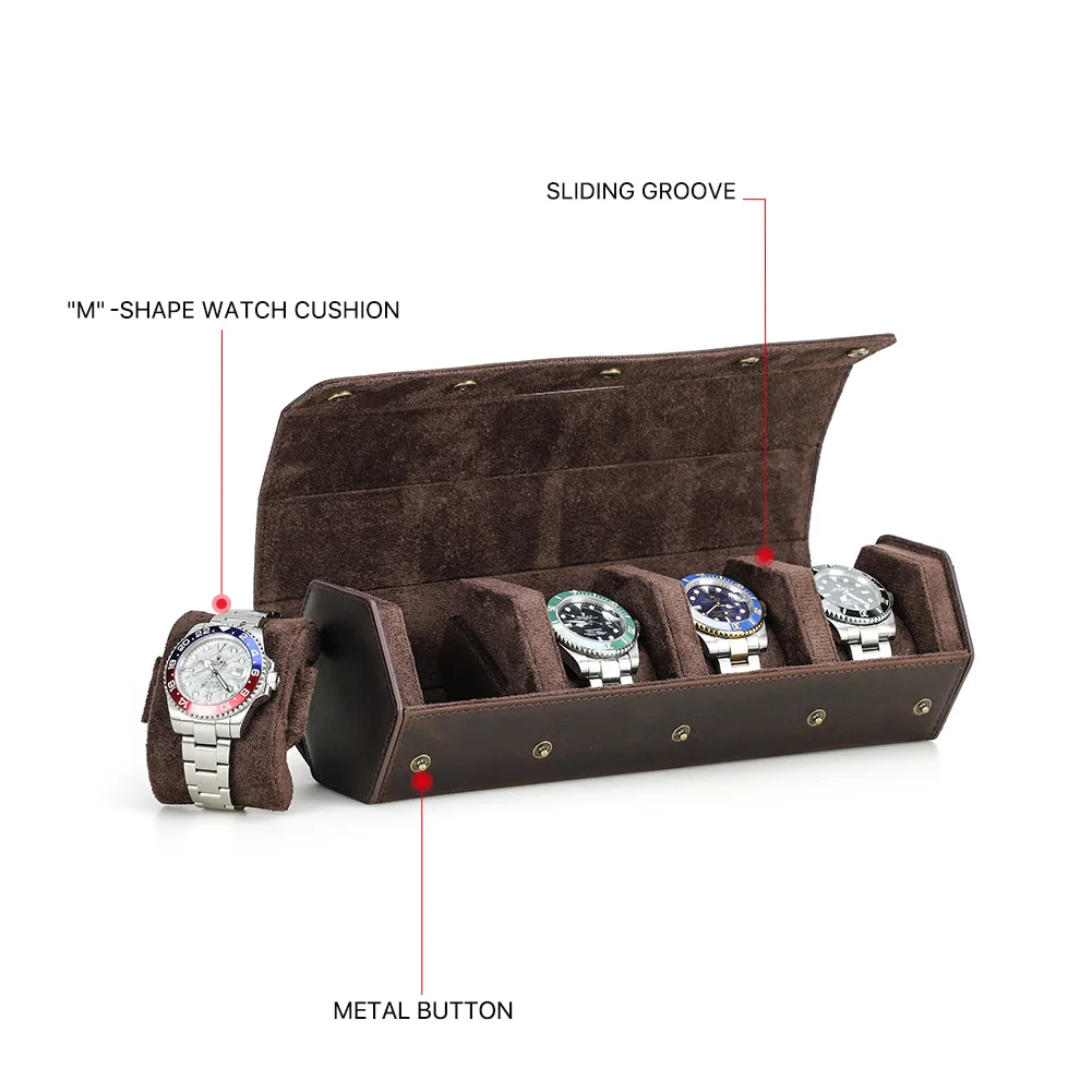 Travel Watch Organizer | Luxury 8-Slot PU Leather Watch Box Organizer – Soft Velvet Interior Display Case for Men’s & Women’s Watches, Jewelry Storage – Elegant Gift for Birthdays, Holidays & Collectors - 图片 2