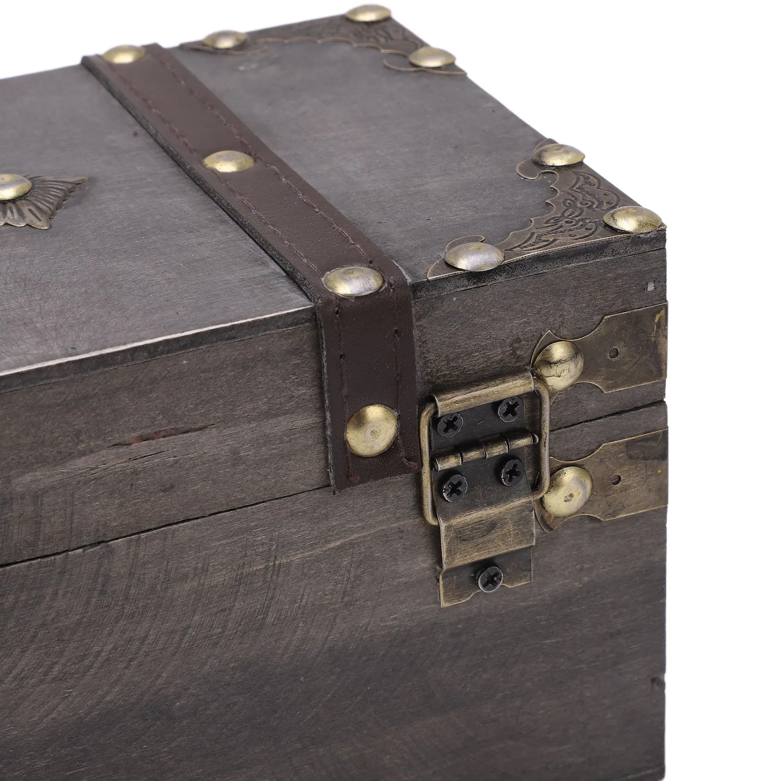 Vintage Wooden Treasure Chest with Coded Lock – Durable Wood Jewelry Box with Alloy Details for Storing Keepsakes, Gifts, Coins, Accessories, and Home Decoration. Retro Style. 2