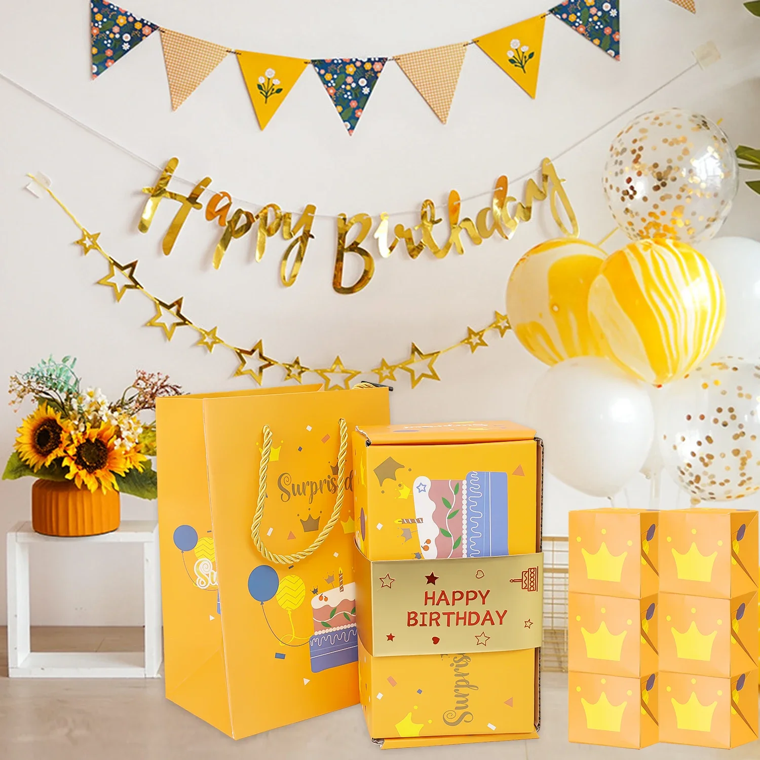 Corrugated Gift Box Set – Includes 6 folding jumping boxes, 1 outer gift box, and 1 gift bag. Perfect for birthdays, Valentine’s Day, and parties with fun, surprising gift presentation. Corrugated Gift Box Set – Includes 6 folding jumping boxes, 1 outer gift box, and 1 gift bag. Perfect for birthdays, Valentine’s Day, and parties with fun, surprising gift presentation.