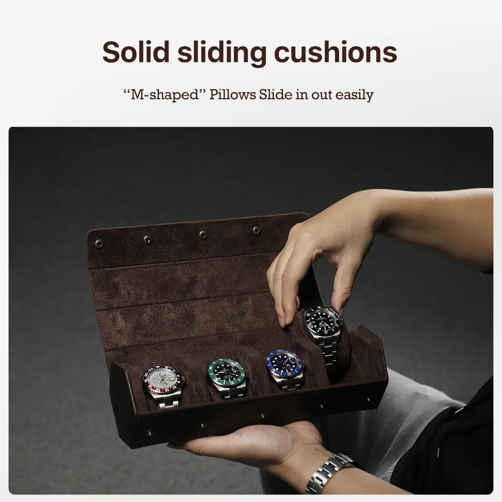 Travel Watch Organizer | Luxury 8-Slot PU Leather Watch Box Organizer – Soft Velvet Interior Display Case for Men’s & Women’s Watches, Jewelry Storage – Elegant Gift for Birthdays, Holidays & Collectors - 图片 3