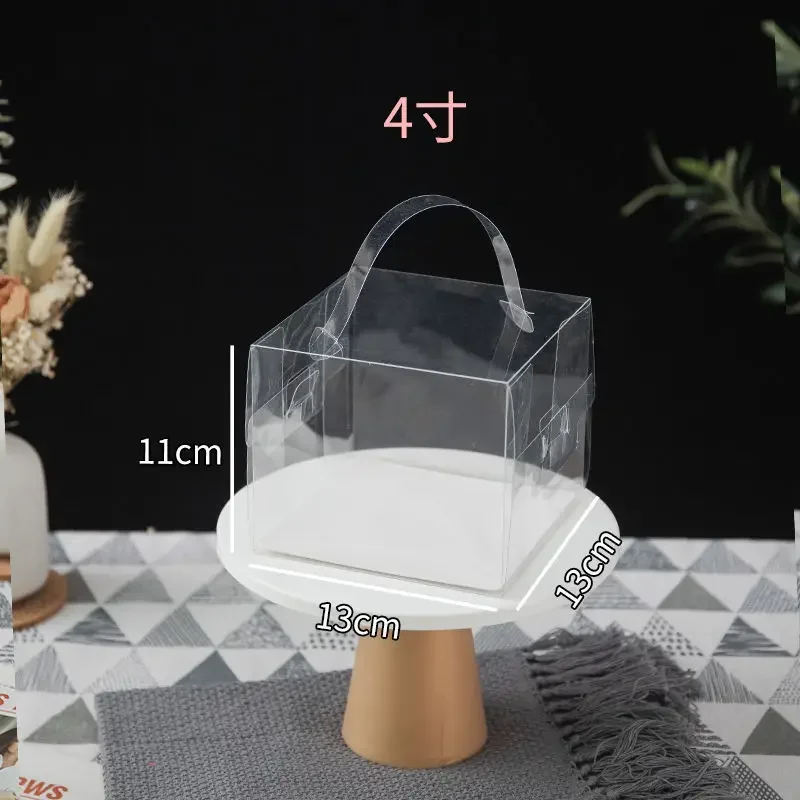 5-Pack Transparent Plastic Cake Boxes with Handles – Clear Disposable Dessert Gift Containers for Cupcakes, Bakery, Birthdays, Weddings, Parties – Food-Grade Portable Packaging with Lids 6