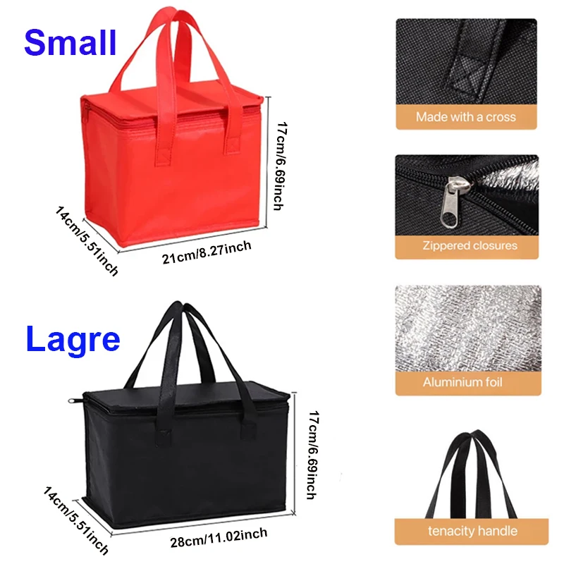 Portable Insulated Lunch Cooler Bag – Foldable Thermal Tote for Food, Drinks, Beer, Ice Packs – Reusable Delivery Bag for Work, Picnic, Camping, Outdoor Travel, Grocery & More 1