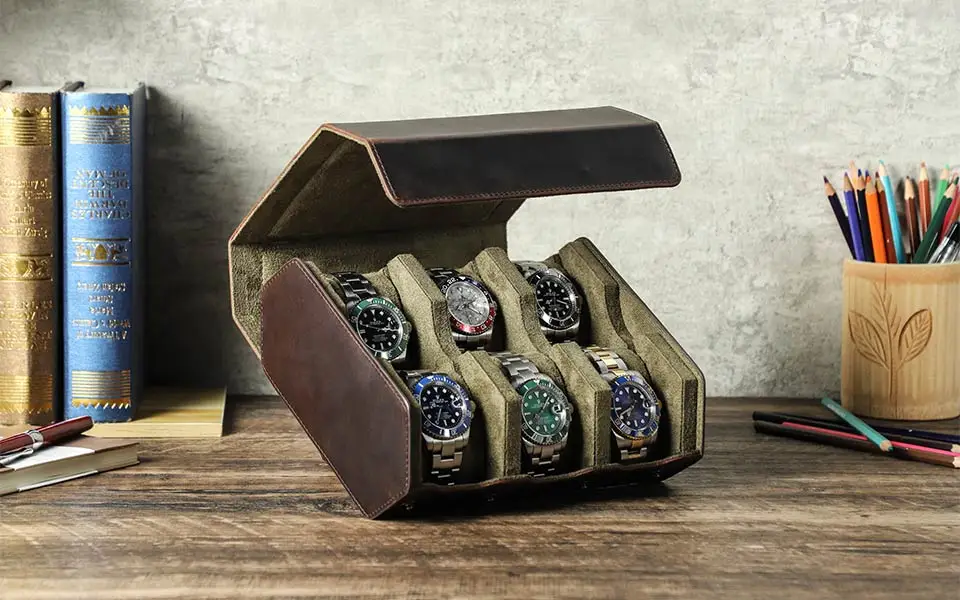 Travel Watch Organizer | Luxury 8-Slot PU Leather Watch Box Organizer – Soft Velvet Interior Display Case for Men’s & Women’s Watches, Jewelry Storage – Elegant Gift for Birthdays, Holidays & Collectors 2