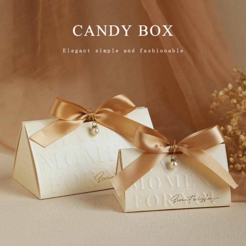 50PCS Kraft Paper Candy Gift Boxes with Ribbons – DIY Folding Favor Boxes for Wedding, Birthday, Baby Shower, Party Decorations – Elegant Bowknot Design – Easy Assembly – 6x6x10cm 6
