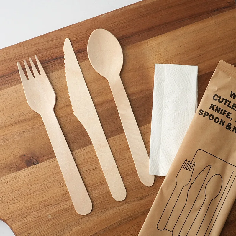 10/20PCS Disposable Cutlery Set – Individually Wrapped Knife, Fork, Spoon & Napkin – Portable Utensils for Takeout, Catering, Office, Events, Travel, School Lunch – Hygienic & Convenient - 图片 5