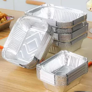 Disposable Aluminum Foil Food Trays – Durable, heat-resistant containers for baking, roasting, and takeaway. Ideal for food packaging, oven use, and serving hot meals. Recyclable and convenient.