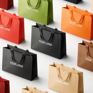 Custom Luxury Paper Gift Bag – Premium Shopping Bag with Handle for Retail, Gift Wrapping, Events, Packaging, Custom Size and Foil Logo Printing Available, Ideal for Boutique & Branding Use