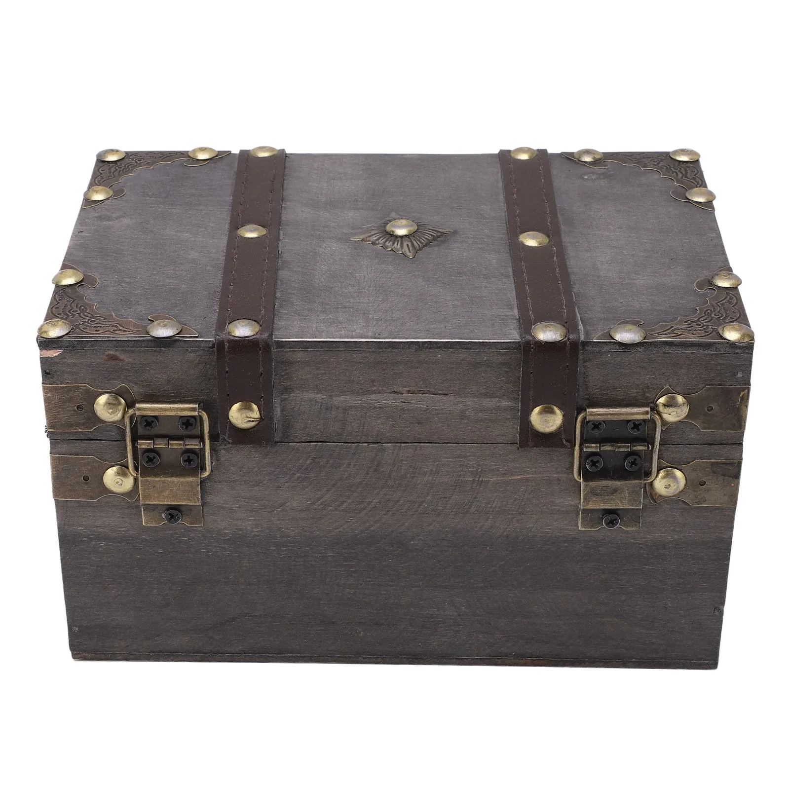 Vintage Wooden Treasure Chest with Coded Lock – Durable Wood Jewelry Box with Alloy Details for Storing Keepsakes, Gifts, Coins, Accessories, and Home Decoration. Retro Style. 6