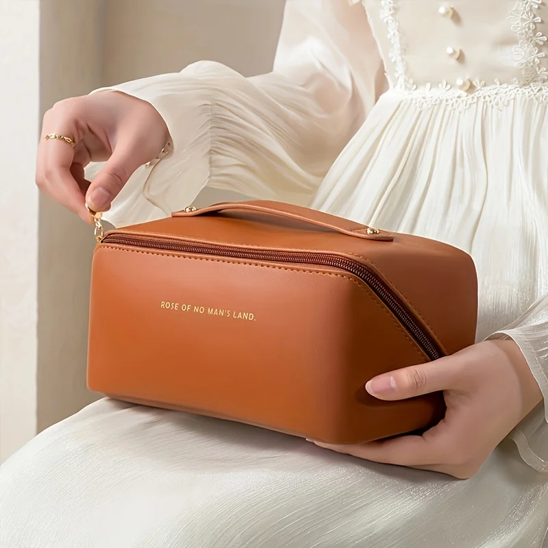 Luxury PU Makeup Organizer Bag for Women – Zippered Cosmetic Case, Toiletry Storage Pouch, Travel Makeup Box with Spacious Interior – Stylish & Durable Beauty Kit for Daily Use or Trips 9