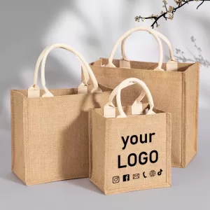 Custom Canvas Tote Bag – Eco-Friendly Reusable Linen Shopping Bag with Handle, Ideal for Promotional Events, Gift Packaging, DIY, Daily Use, Custom Size and Logo Printing Available