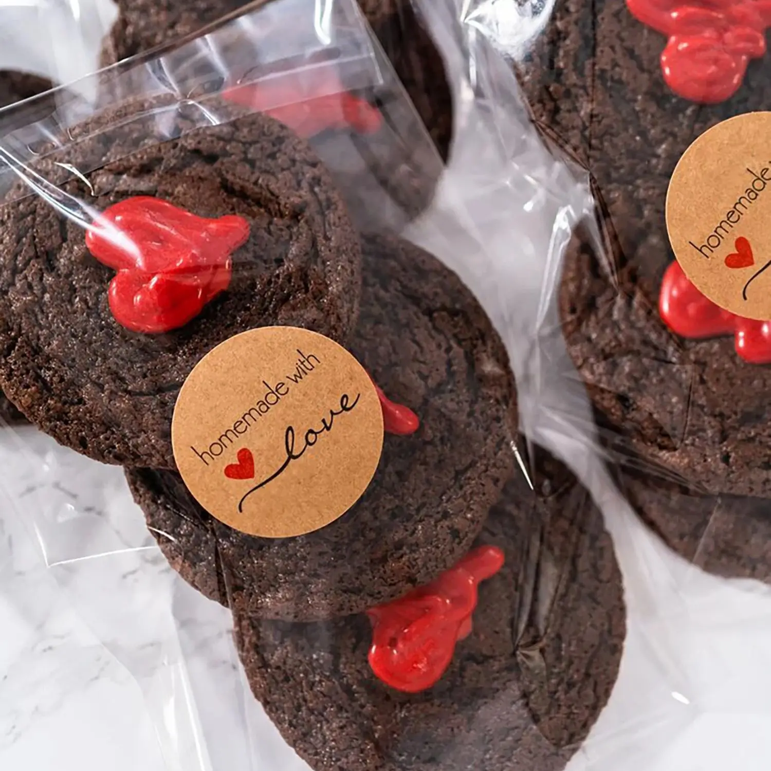 Custom Handmade with Love Stickers – Round & Square Self-Adhesive Labels for Bread, Baked Goods, Gifts, and Packaging. Durable, Personalized, Ideal for Homemade Branding. - 图片 3