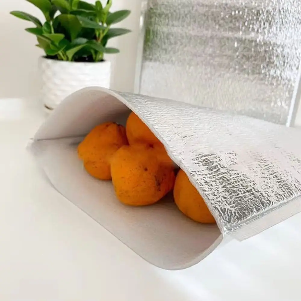 Insulated Aluminum Foil Cooler Bags with Closure – Reusable Thermal Storage Bags for Hot & Cold Food, Drinks, Delivery, Picnic, Takeout – Leakproof, Space-Saving Design 4