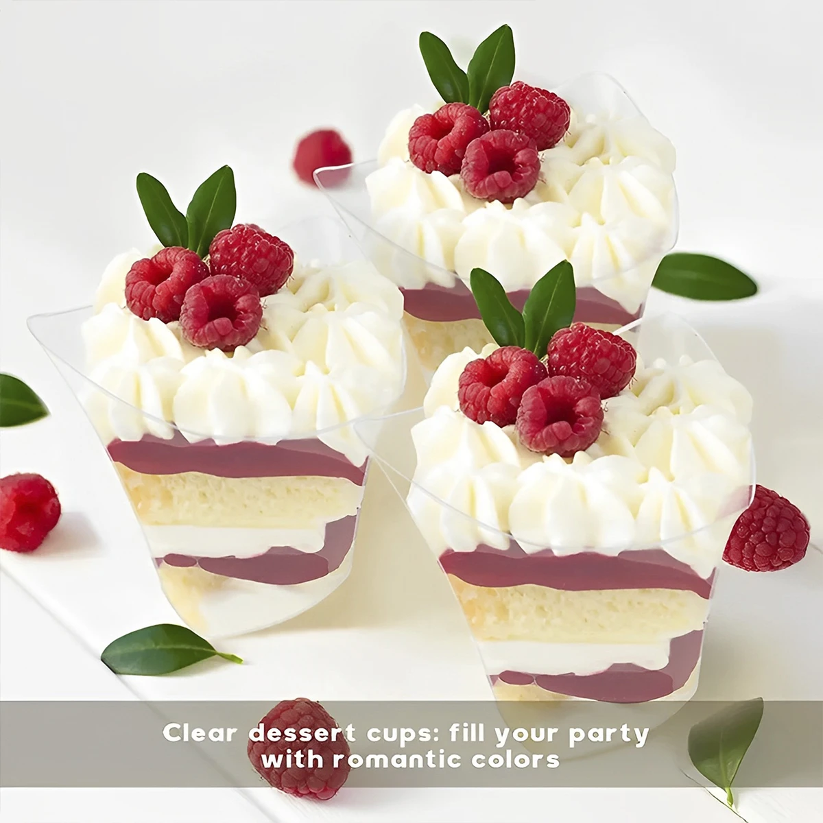 50/100pcs 3.38oz Clear Plastic Dessert Cups – Reusable Mini Dessert Bowls for Cheesecake, Ice Cream, Mousse, Pudding – Elegant Disposable Serving Cups for Parties, Weddings, Catering Events 9