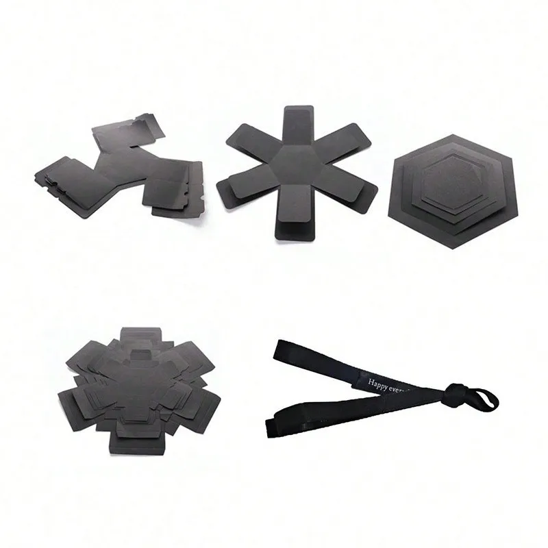 DIY Handmade Explosion Photo Album Box – Hexagon Memory Scrapbook Gift with Black Rose for Valentine's Day, Anniversary, Birthday, Wedding, Surprise Proposal – Craft Keepsake Kit - 图片 4