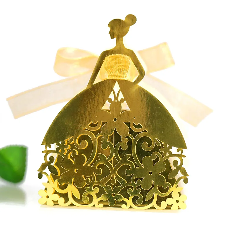 Laser Cut Pearl Paper Gift Boxes with Ribbon – Elegant Candy Chocolate Packaging for Wedding Favors, Engagements, Baby Showers, Birthday Parties, Bridal Showers, and Holiday Celebrations