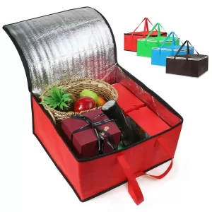 Waterproof Insulated Thermal Bag 🧊 – Foldable Reusable Cooler Tote for Pizza Delivery, Food Transport & Picnic Storage