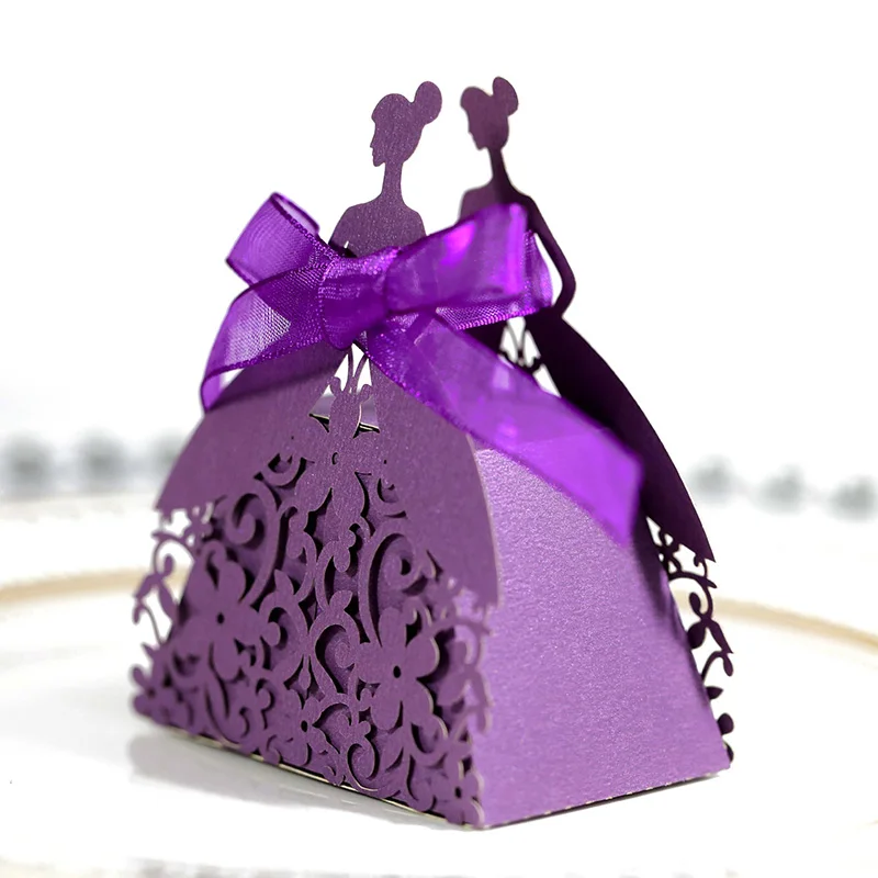 Laser Cut Pearl Paper Gift Boxes with Ribbon – Elegant Candy Chocolate Packaging for Wedding Favors, Engagements, Baby Showers, Birthday Parties, Bridal Showers, and Holiday Celebrations - 图片 6