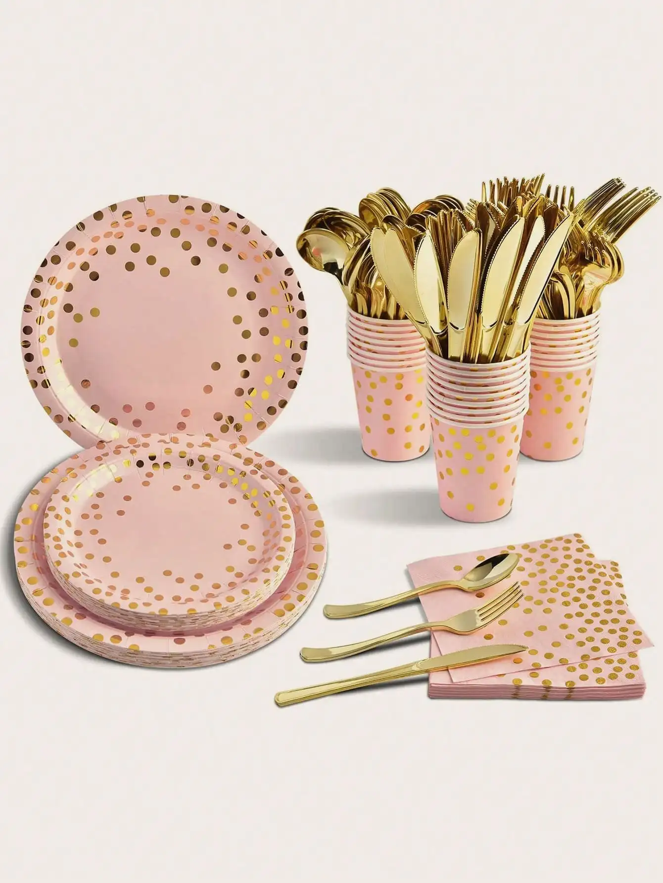 200PCS Disposable Paper Plates and Napkins Set – 9” & 7” Plates, Cups, Straws, Napkins – Floral Party Tableware for Birthday, Baby Shower, Wedding, Picnic – Serves 25 Guests 1