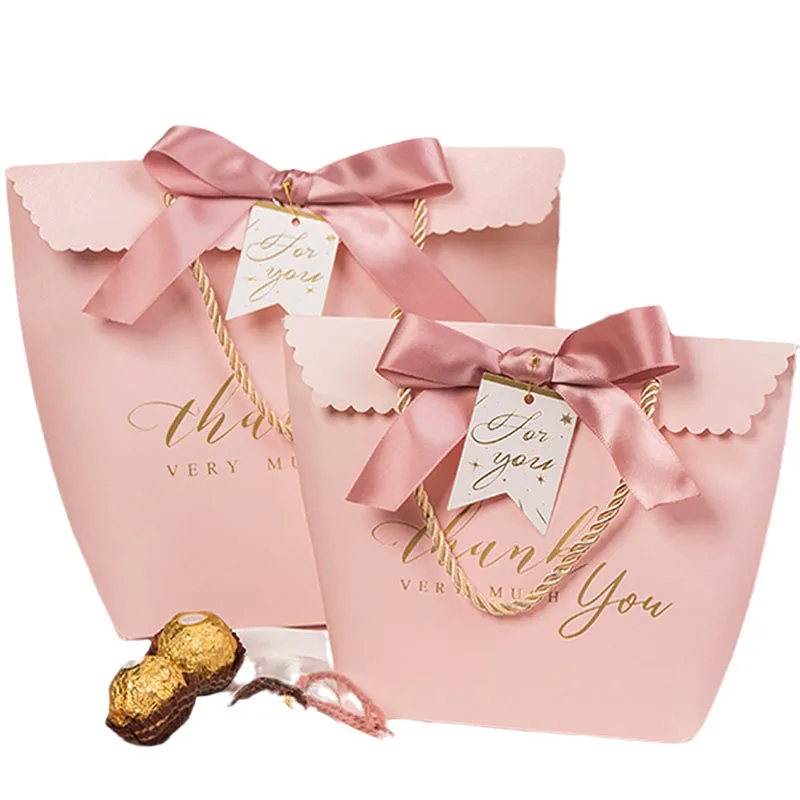 10/20Pcs Thank You Candy Gift Boxes with Handle and Ribbon – Elegant Chocolate Favor Packaging for Wedding, Birthday, Baby Shower, Anniversary Party Decorations and Guest Appreciation - 图片 5