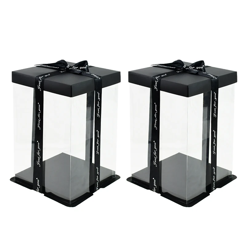 Clear PVC Gift Box – Crystal Display Packaging Case for Rose Bears, Cakes, Wedding Favors, Birthday & Christmas Gifts – Decorative Dessert Box for Retail, Display, Events & Keepsakes