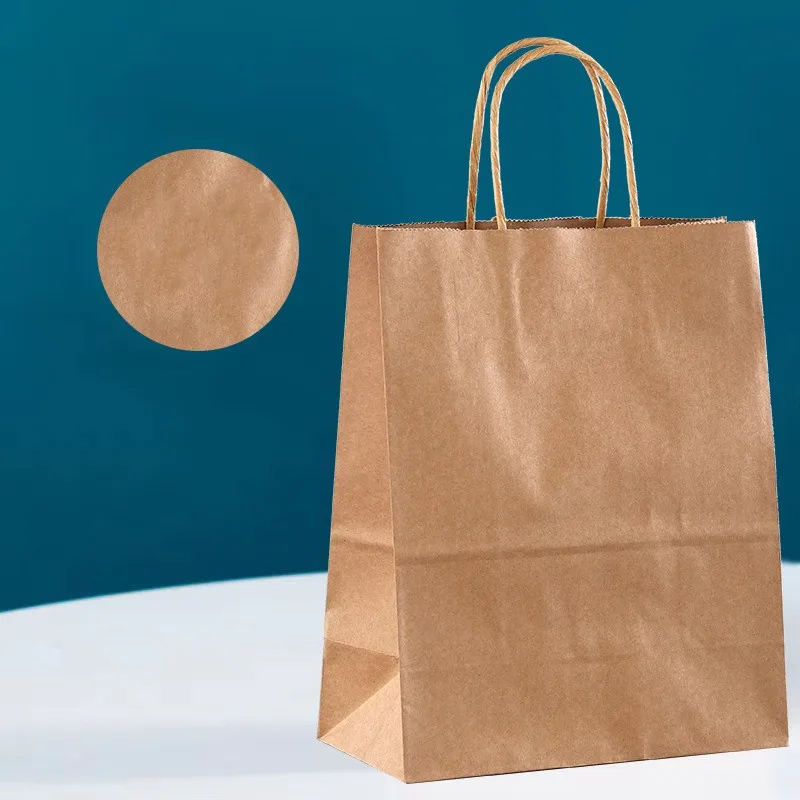 Kraft Paper Gift Bag – Reusable Shopping & Packaging Bag with Handles for Wedding, Party, Business, Retail Use, Ideal for Craft Gifts, Groceries, Eco-Friendly and Sturdy 10