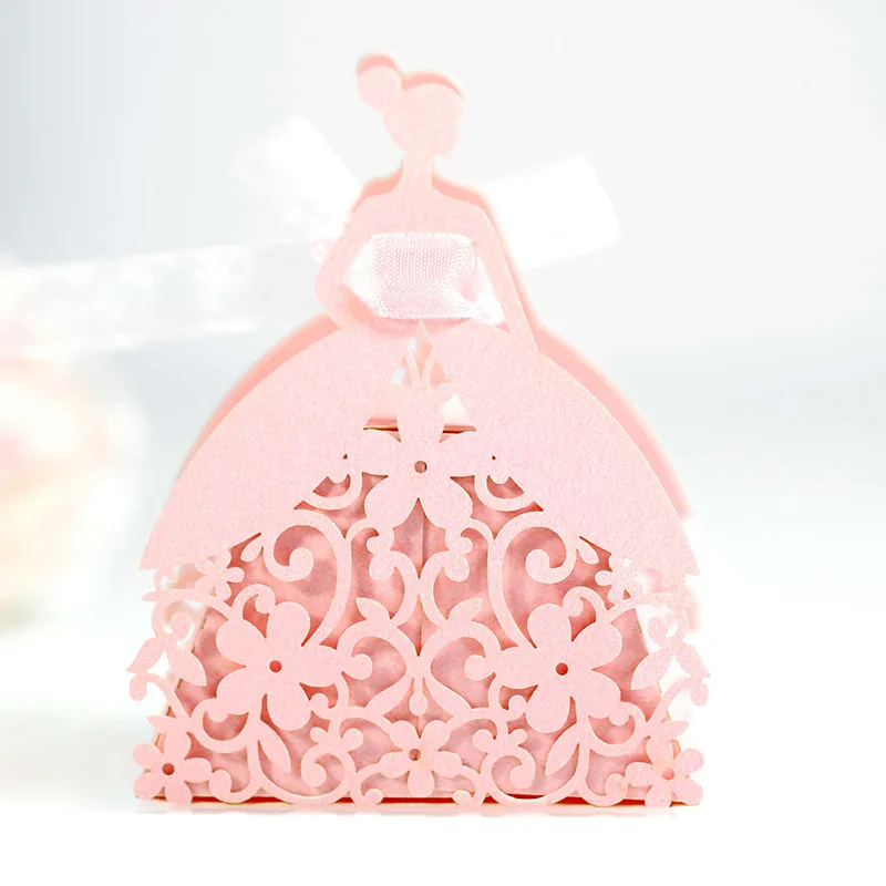 Laser Cut Pearl Paper Gift Boxes with Ribbon – Elegant Candy Chocolate Packaging for Wedding Favors, Engagements, Baby Showers, Birthday Parties, Bridal Showers, and Holiday Celebrations - 图片 14