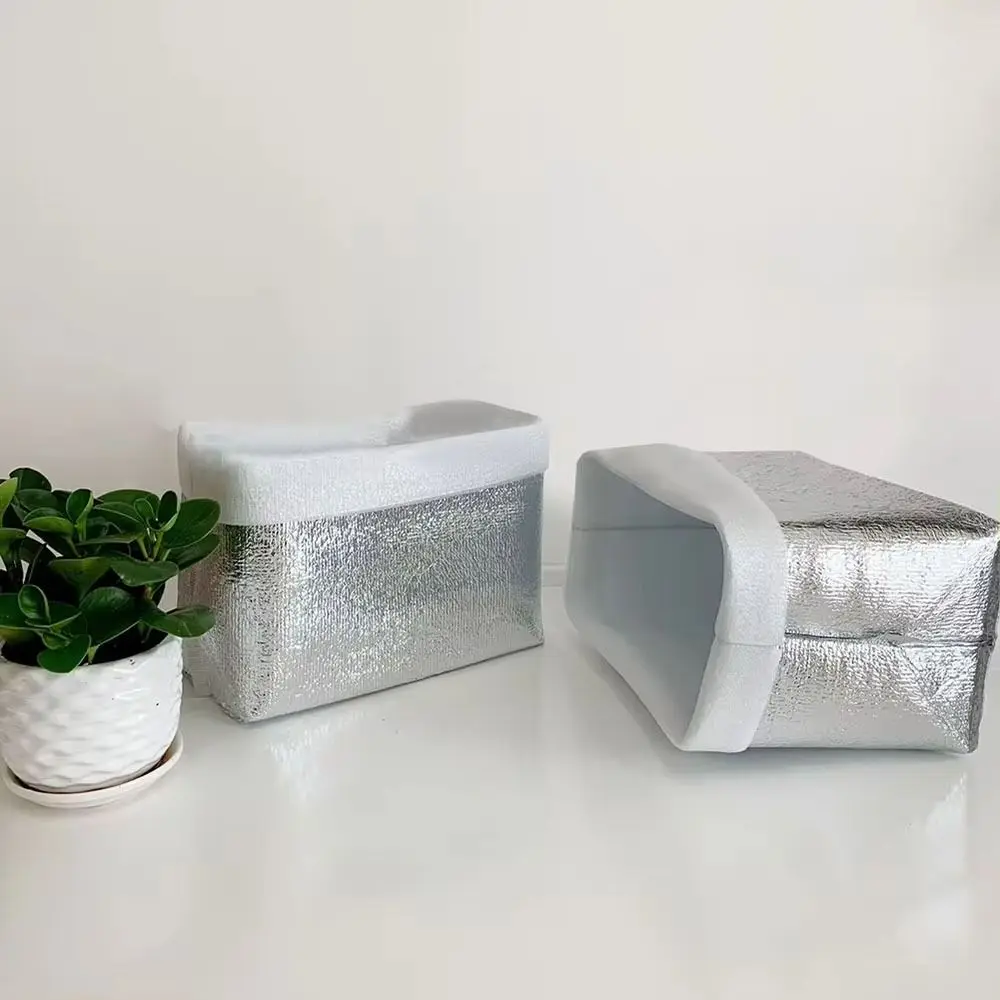 Insulated Aluminum Foil Cooler Bags with Closure – Reusable Thermal Storage Bags for Hot & Cold Food, Drinks, Delivery, Picnic, Takeout – Leakproof, Space-Saving Design - 图片 3