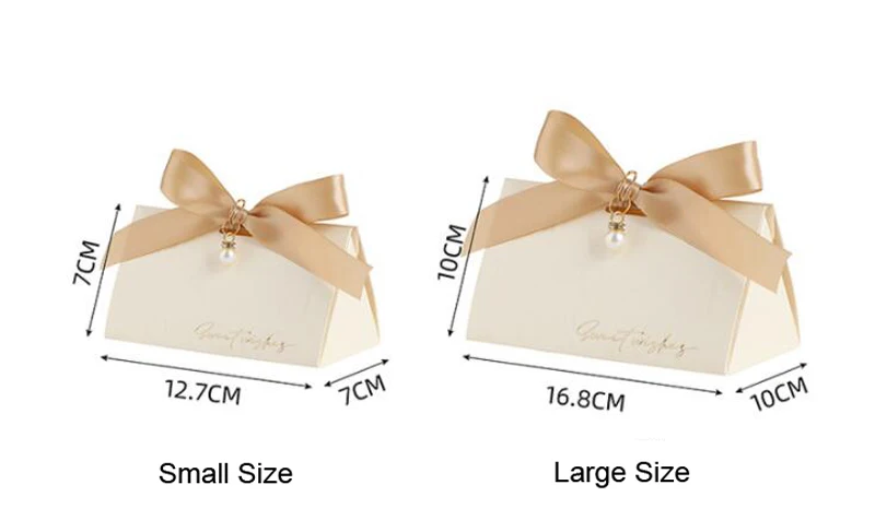 50PCS Kraft Paper Candy Gift Boxes with Ribbons – DIY Folding Favor Boxes for Wedding, Birthday, Baby Shower, Party Decorations – Elegant Bowknot Design – Easy Assembly – 6x6x10cm