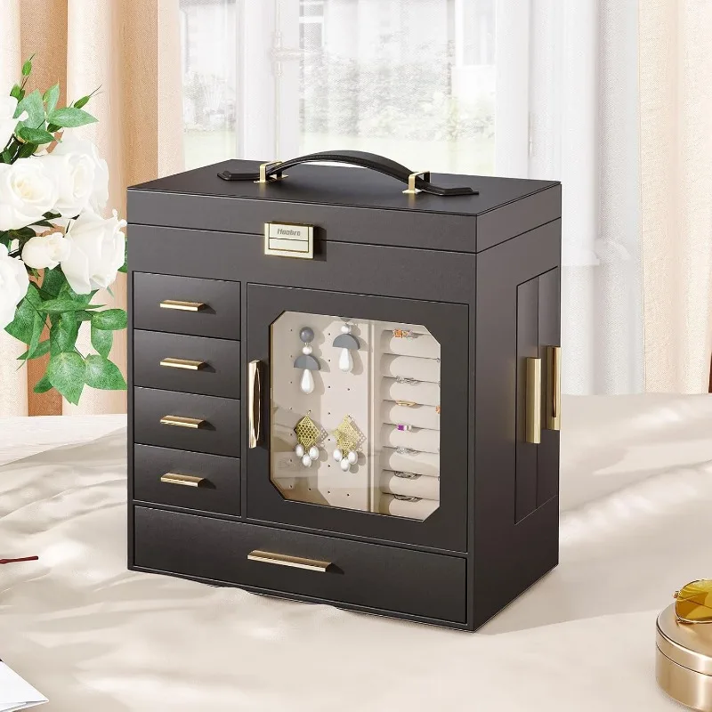 Jewelry Box with Mirror – Large-Capacity Jewelry Organizer Case with Multiple Compartments, Velvet Lining, and Handle for Rings, Necklaces, Earrings, and More – Portable & Elegant Design 2