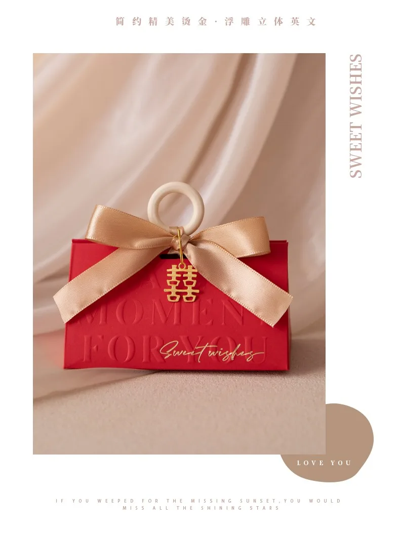 Triangular Champagne Wedding Gift Boxes – Candy Packaging Favor Boxes with Ribbon for Baby Shower, Engagement, Birthday, Party Decoration, Wooden Ring Box Style Design 16