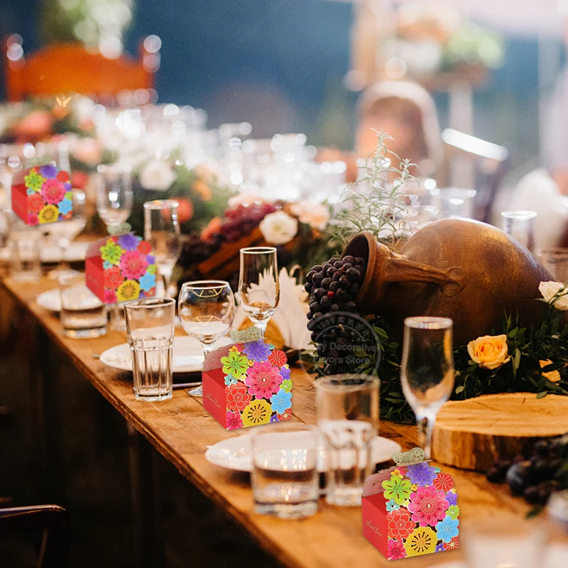 10/20Pcs Pink Butterfly Floral Laser Cut Candy Boxes for Wedding Favors, Birthday Party, Baby Shower – Chocolate Gift Packaging Box for Guests, Foldable Paper Card Box Decorations 3