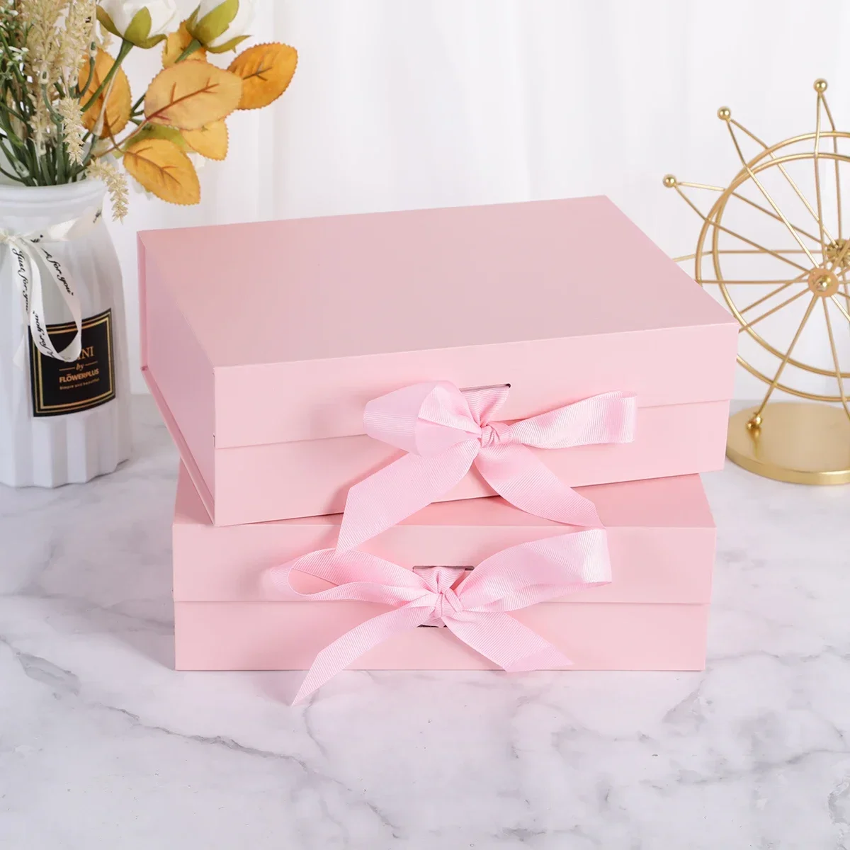 Luxury Foldable Magnetic Ribbon Gift Box – Sturdy Cardboard Packaging with Matte/Embossed Finish – Ideal for Photo Frames, Gifts & More – Custom Logo Available – In Stock, Ready to Ship - 图片 11