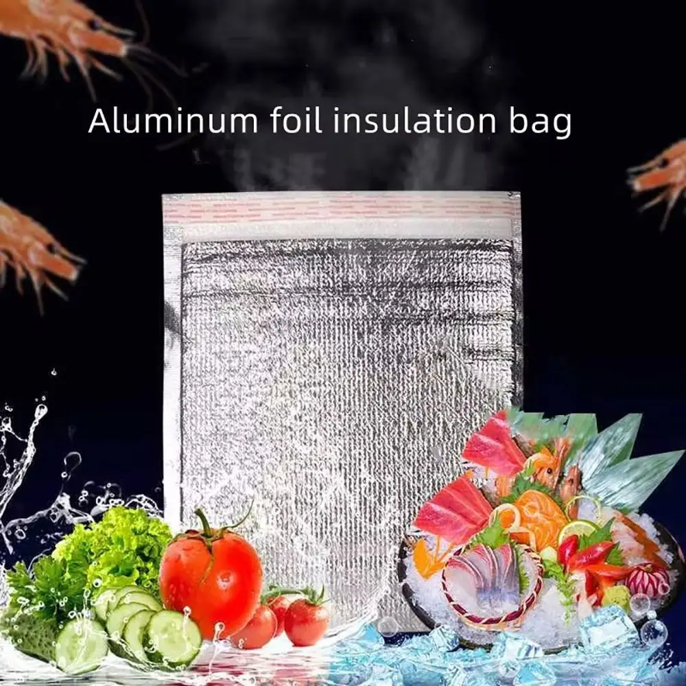 Insulated Aluminum Foil Cooler Bags with Closure – Reusable Thermal Storage Bags for Hot & Cold Food, Drinks, Delivery, Picnic, Takeout – Leakproof, Space-Saving Design 8