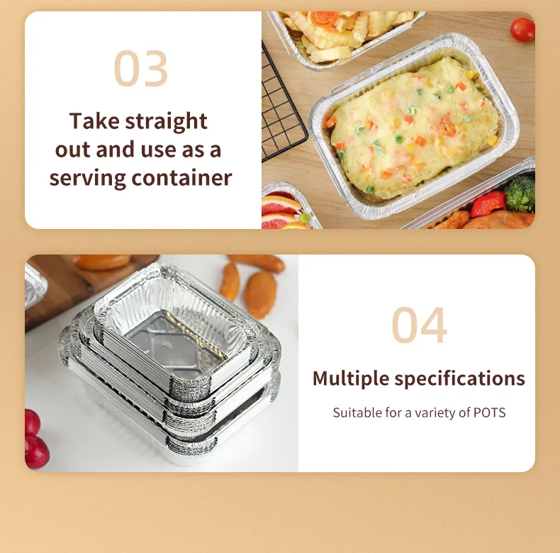 Disposable Aluminum Foil Food Trays – Durable, heat-resistant containers for baking, roasting, and takeaway. Ideal for food packaging, oven use, and serving hot meals. Recyclable and convenient. Disposable Aluminum Foil Food Trays – Durable, heat-resistant containers for baking, roasting, and takeaway. Ideal for food packaging, oven use, and serving hot meals. Recyclable and convenient.